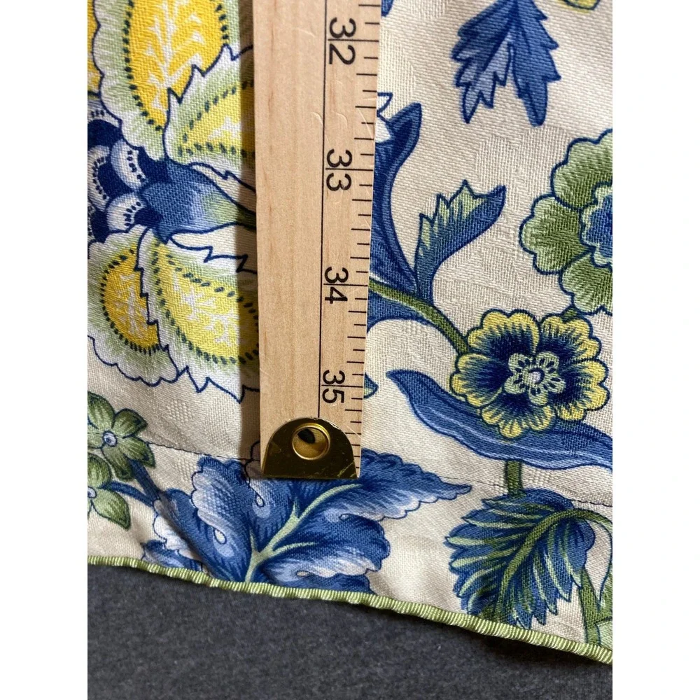 2 Waverly Floral Valance and King‎ Shams Set Blue Yellow Green Botanical